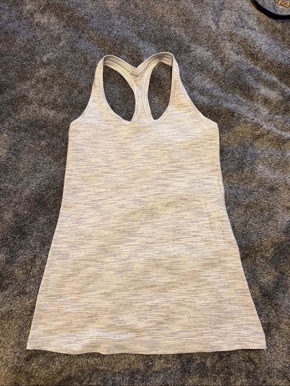 Lulu Racerback Tank Top - Heathered Light Gray